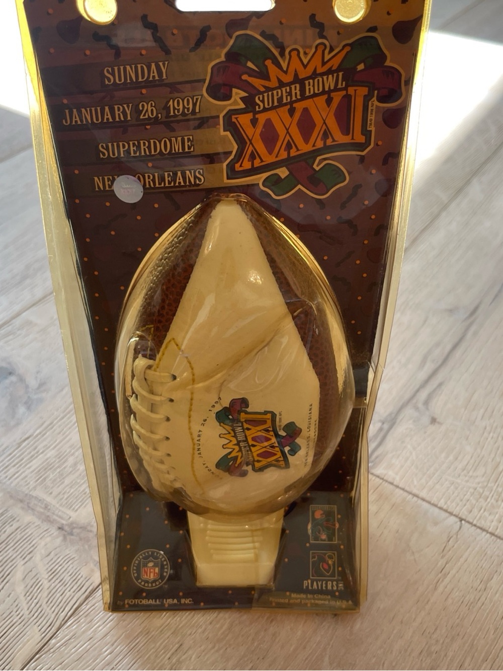 Super Bowl XXXI Commemorative Mini Football Packers vs Patriots